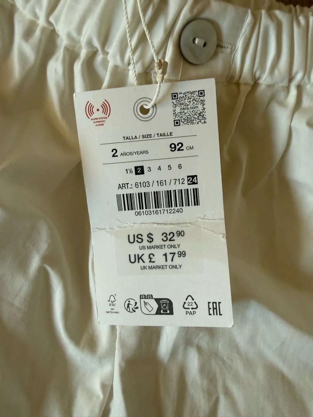Zara kids floral wide leg pants